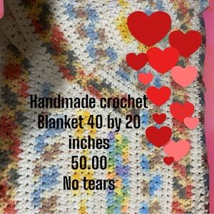 Handmade crochet Roseanne boho hippie blanket colorful